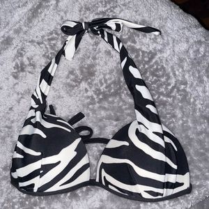 Zebra Print Padded Bikini Top size S